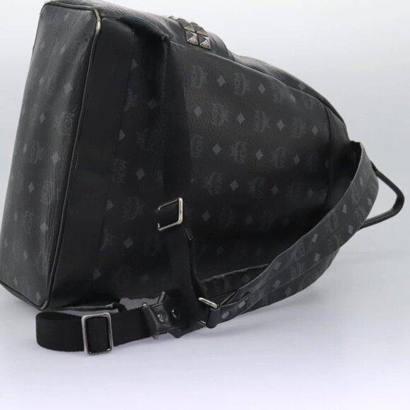 MCM Vicetos Logogram Backpack PVC Black Auth - Picture 10 of 15